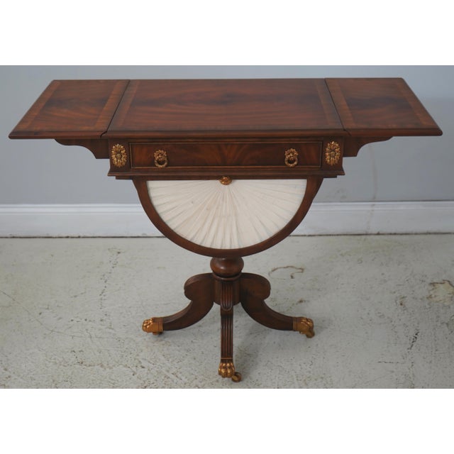 Traditional Maitland Smith Mahogany Drop Side Empire Sewing Table For Sale - Image 3 of 18