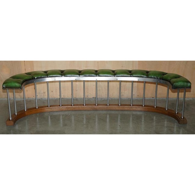 Victorian Chesterfield Demi Lune Fireplace Club Fender in Leather For Sale - Image 13 of 17