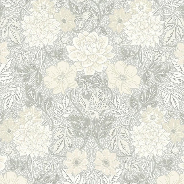 Borastapeter Dahlia Garden Wallpaper in Natural For Sale