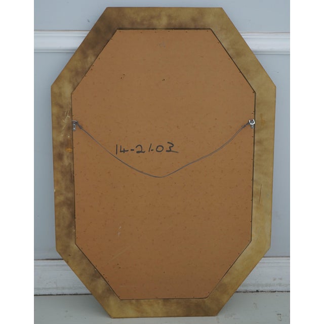 Glass Gold Gilt Bamboo Form Octogonal Wall Mirror For Sale - Image 7 of 8