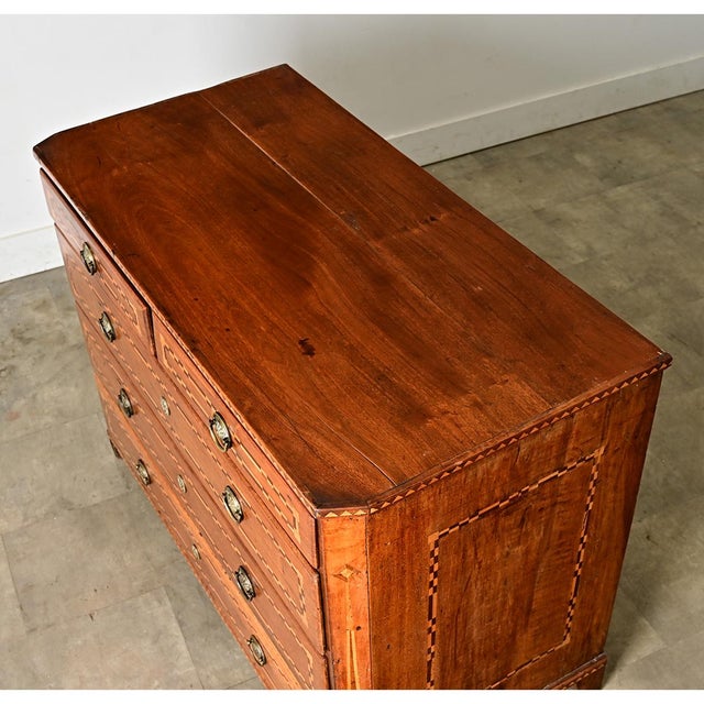 Brown Italian 19th Century Inlay Walnut Commode For Sale - Image 8 of 15