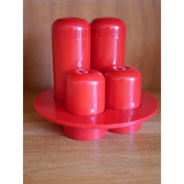 1970s Vintage Italian Condiment Set by Ambrogio Pozzi for Guzzini, 1970s, Set of 4 For Sale - Image 5 of 7