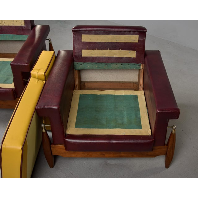 Pair Mid Century Italian Arm Chairs Attrib to Gigi Radice For Sale - Image 11 of 12