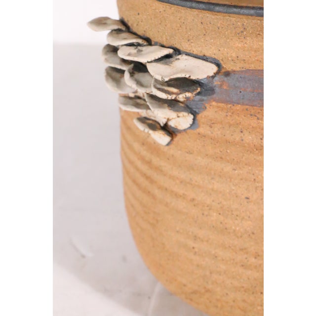 1970's Studio Made Art Pottery Stoneware Planter With Fungus Growth Decoration For Sale - Image 14 of 15