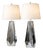 Chrome Faceted Table Lamps with Neutral Shades from Justfurnituress SRL, Set of 2 For Sale