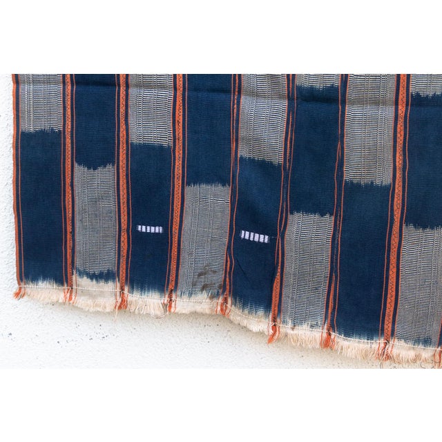 African Vintage Baoule African "Bandama Current" Ikat Throw For Sale - Image 3 of 7
