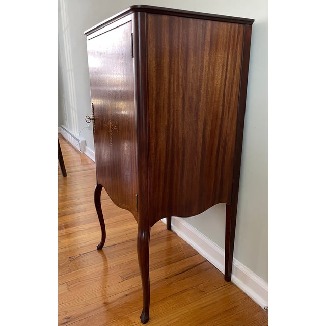 19th Century 19th Century Antique Mahogany Inlaid Sheet Music Cabinet For Sale - Image 5 of 10