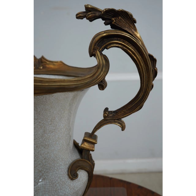 Bronze French Louis XIV Style Bronze & Porcelain Urn For Sale - Image 8 of 12