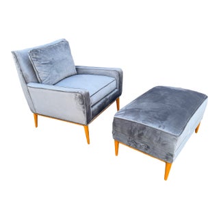 Vintage Paul McCobb Attributed, Model 302 Lounge Chair and Ottoman for Directional For Sale