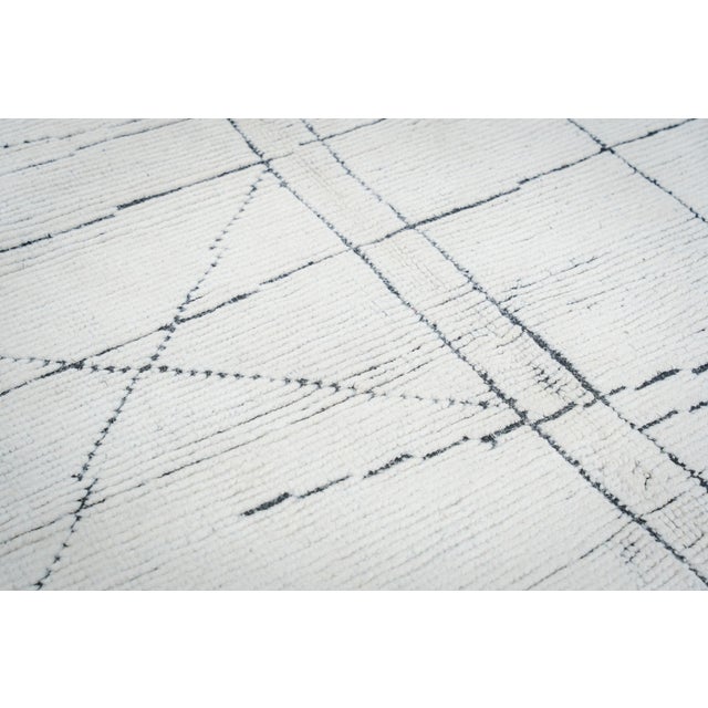 5x8 Tribal Moroccan Beni Ourain Design Ivory Hand-Knotted Wool Berber Carpet Rug For Sale In New York - Image 6 of 7