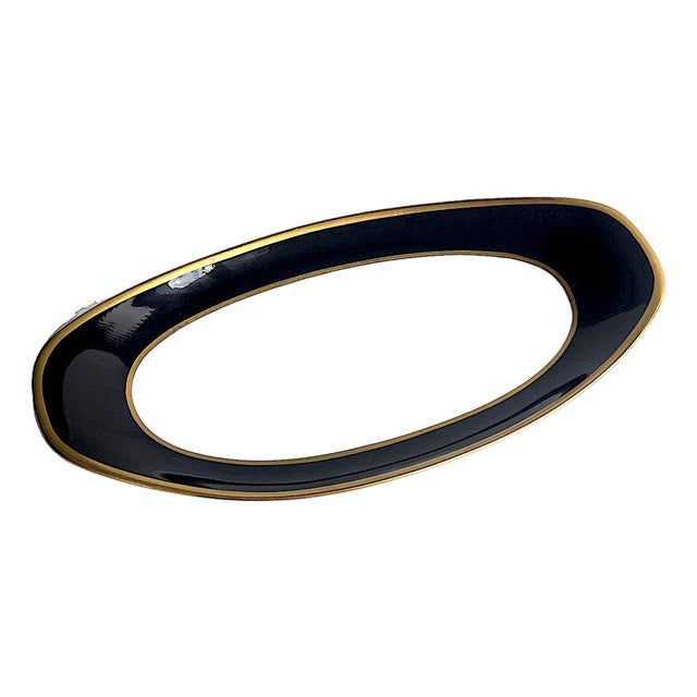 Vintage Mikasa Onyx Bone China Trinket Dish For Sale