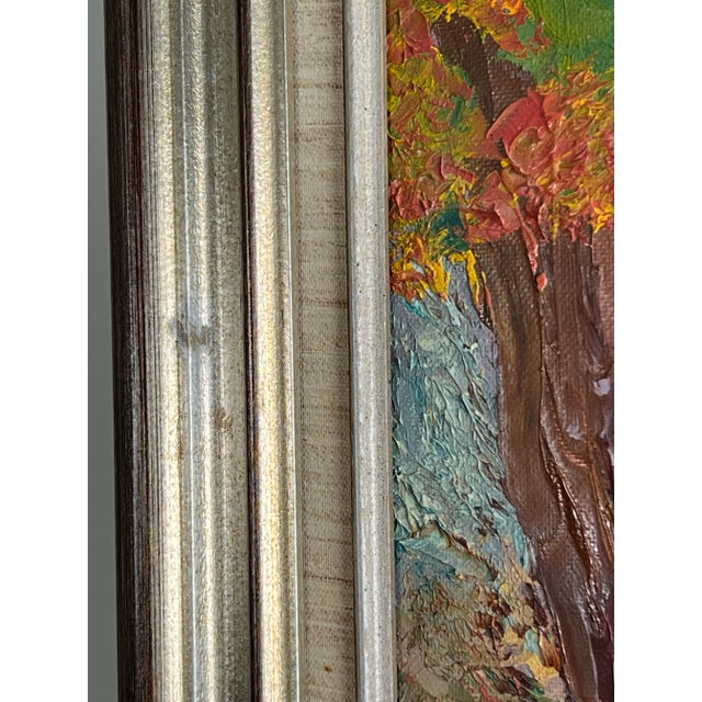 Vintage Original Abstract Woodland Landscape Painting on Board, Framed, Unsigned For Sale - Image 9 of 12