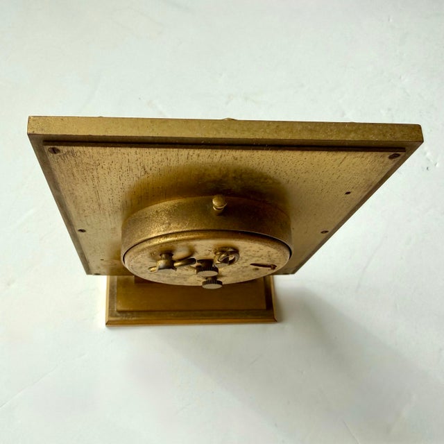 Vintage Brass Boudoir Desk Clock With “The Swing” Art Print Face Working Condition For Sale - Image 9 of 11