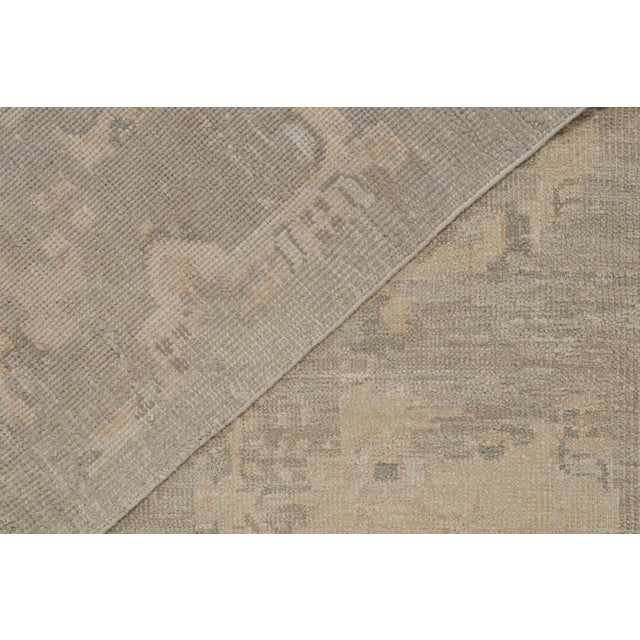 Textile Rug & Kilim’s Oushak Style Rug With Taupe, Beige and Gray Floral Patterns For Sale - Image 7 of 7