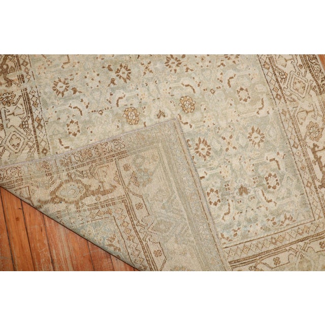 Early 20th Century Pale Green Antique Bidjar Accent Rug - 4' x 6'11" For Sale - Image 5 of 9