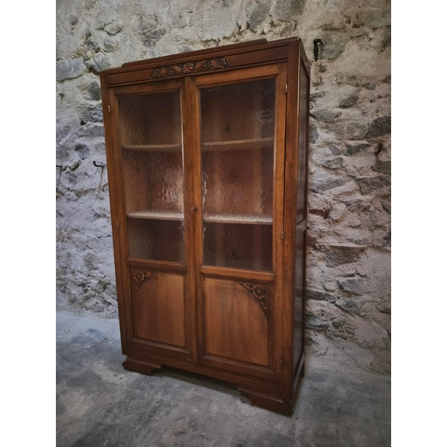 Vintage Art Deco French Beech Display Cabinet with Glass Door, 1930 For Sale - Image 9 of 16