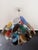 Vintage Italian Murano chandelier in Vistosi style. The chandelier has 36 fantastic multicolored discs in a nickel metal...
