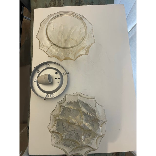 Vintage Mazzega Murano Glass Light Fixture - Flushmount For Sale In Miami - Image 6 of 12