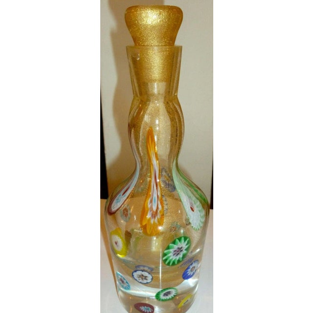 Vintage Murano Fratelli Toso Decanter Bottle With Gold Aventurines and Murrines, 1950's For Sale In Miami - Image 6 of 10