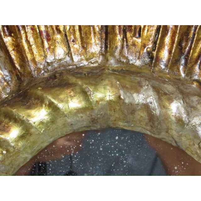 1930s Spanish Giltwood Sunburst Mirror For Sale - Image 5 of 15