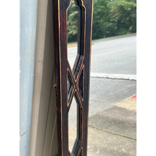 1980s Italian Chinese Chippendale Style Pagoda & Fretwork Faux Marble Painted Mirror For Sale - Image 5 of 12