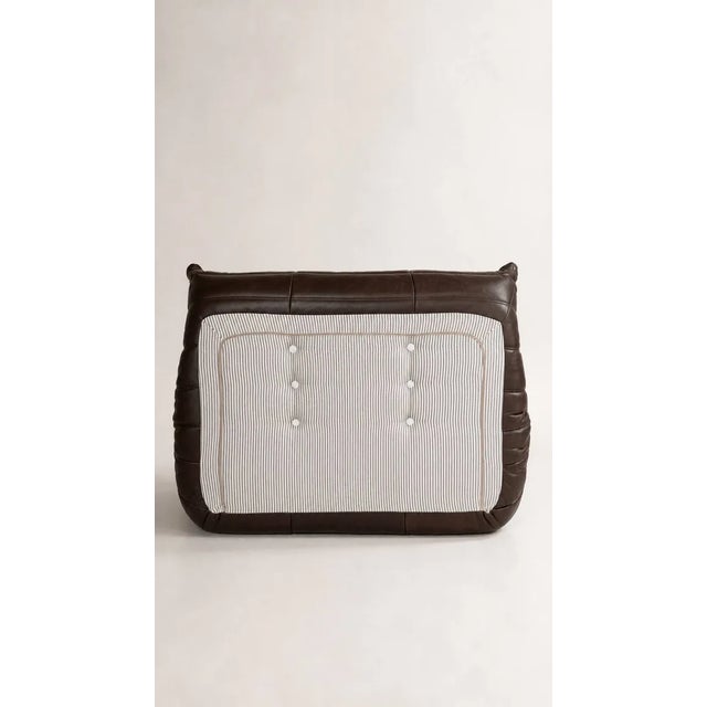 Modern Late 20th Century A 2-Seater Sofa Michel Ducaroy / Ligne Roset Brown Leather For Sale - Image 3 of 9