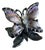 Mid Century Gunmetal Butterfly Brooch With Iridescent Wing Panels For Sale