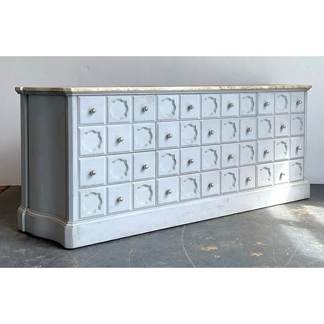 Vintage Faux Finished Blue Credenza For Sale - Image 9 of 12