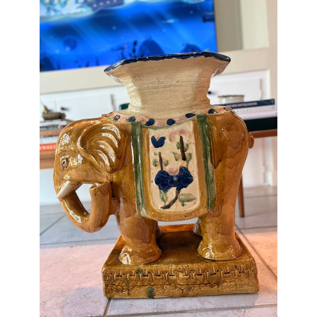Extra Large Vintage Chinese Elephant Garden Stool or Accent Table For Sale - Image 14 of 15