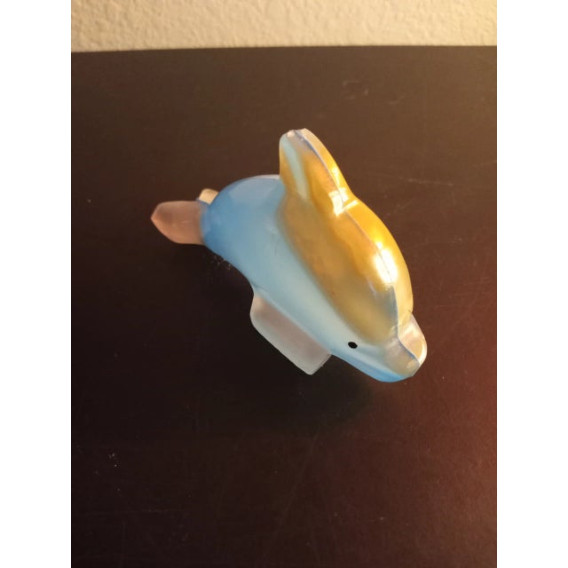 Solid Onyx Blue Dolphin Sculpture For Sale In Dallas - Image 6 of 7