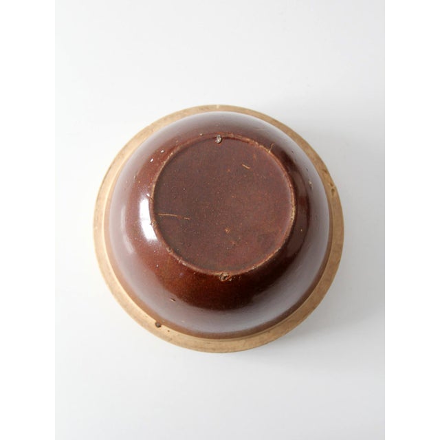 Ceramic Antique American Stoneware Mixing Bowl For Sale - Image 7 of 11