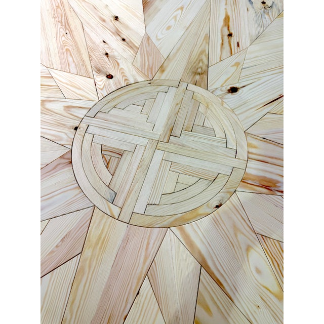 Brown *La Rosa Dei Venti* Wooden Table, Mario Ceroli Signed For Sale - Image 8 of 10