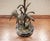 Black Table Lamp with Crane Bird Scene in Brass on Black Marble Base from Agudo, 1940s For Sale - Image 8 of 9