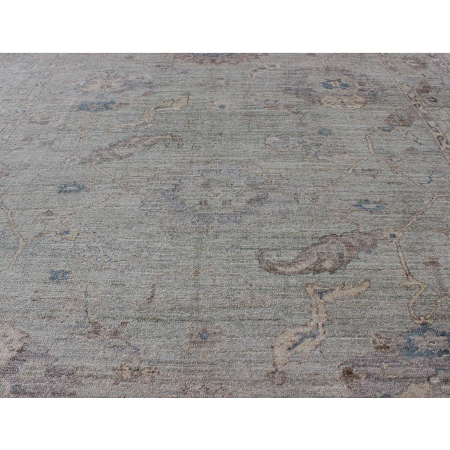 Early 21st Century Keivan Woven Arts Angora Oushak Turkish Rug in Shades of Light Blue and Cream For Sale - Image 5 of 8