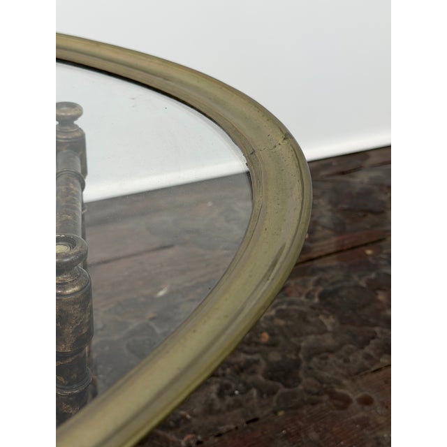 Wood Faux Bamboo Tortoise Shell, Brass and Glass Coffee Table, Baker For Sale - Image 7 of 14