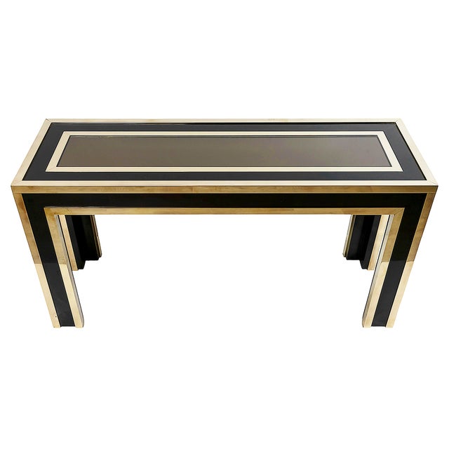 Mid-Century Modern Mid-Century Modern Italian Wood and Glass Console Table, 1970 For Sale - Image 3 of 7