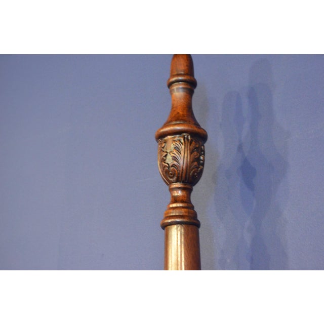 Queen Size Mahogany Rice Carved Poster Bed by Leighton Hall - Showroom Sample For Sale - Image 4 of 7