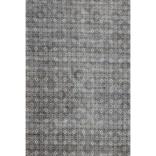 Keivan Woven Arts Fine Weave Khotan Design Large Rug in Gray 9'2 X 12' For Sale - Image 4 of 7