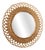 Mid-Century Modern French Round Rattan Mirror, 1950s For Sale