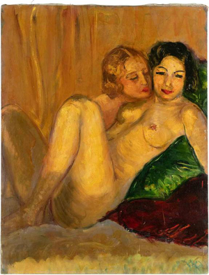 Antonio Feltrinelli, Nude Women, 1930s, Oil Painting on Canvas, Framed