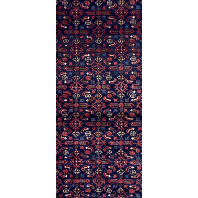 Tribal Vintage Persian Hamadan Hand-Knotted Runner 3'6" X 9'9" For Sale - Image 3 of 3