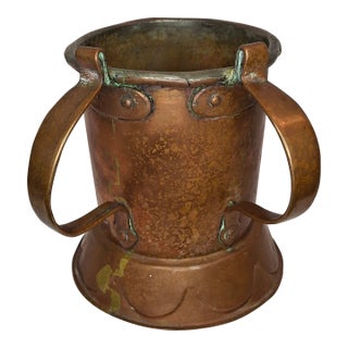 Very Rare Antique Early 1800s Russian Copper Netilat Yadayim Washing Cup With Unique Base - Jewish Ritual Vessel For Sale