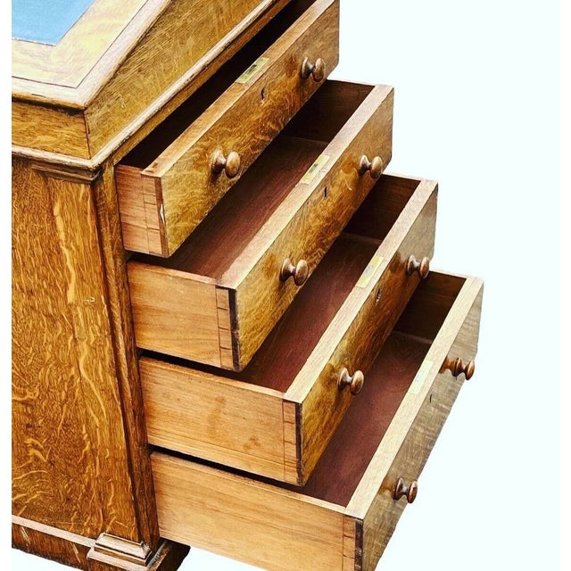 Victorian Lamb of Manchester Gillows Light Oak Davenport Desk For Sale - Image 5 of 13