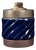 Blue Glazed Ceramic and Brass-Toned Metal Table Lighter by Tommaso Barbi, 1970s For Sale