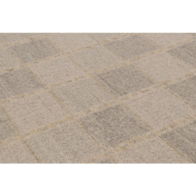 Contemporary Scandinavian Style Checkered Grid Wool Rug by Rug & Kilim, India For Sale In New York - Image 6 of 10