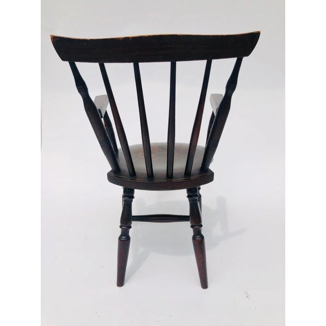 This is a charming 19th Century Victorian antique child’s chair with original painted hardwood.