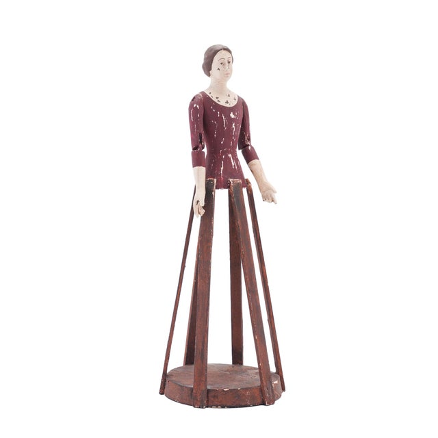 Red French Folk Art / Santos Cage Doll With Articulated Arms, 1800-25 For Sale - Image 8 of 12