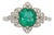 1cts Colombian Emerald Ring With Natural Diamonds Accents: Solid 14k Gold, 7mm For Sale