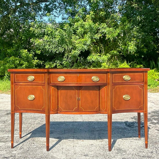 Late 20th Century Vintage Regency Baker Hepplewhite Mahogany Sideboard For Sale - Image 10 of 12