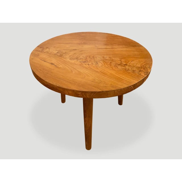 2010s Andrianna Shamaris Mid Century Style Teak Wood Side Table For Sale - Image 5 of 6